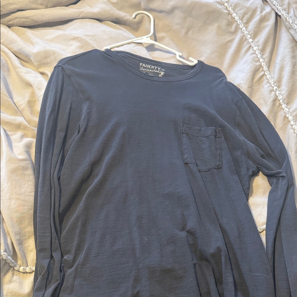 Faherty Men's Deep Blue Long Sleeve Tee